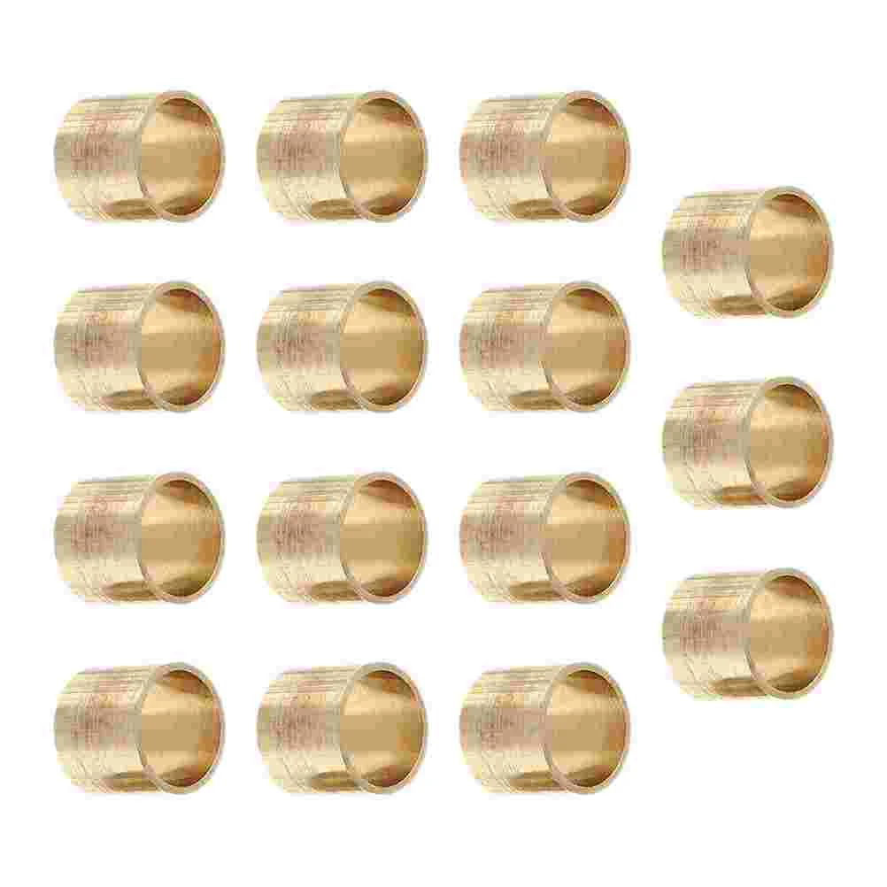 15 Pcs Billiards Component Pool Cue Copper Stick Fixing Ferrules for Tips