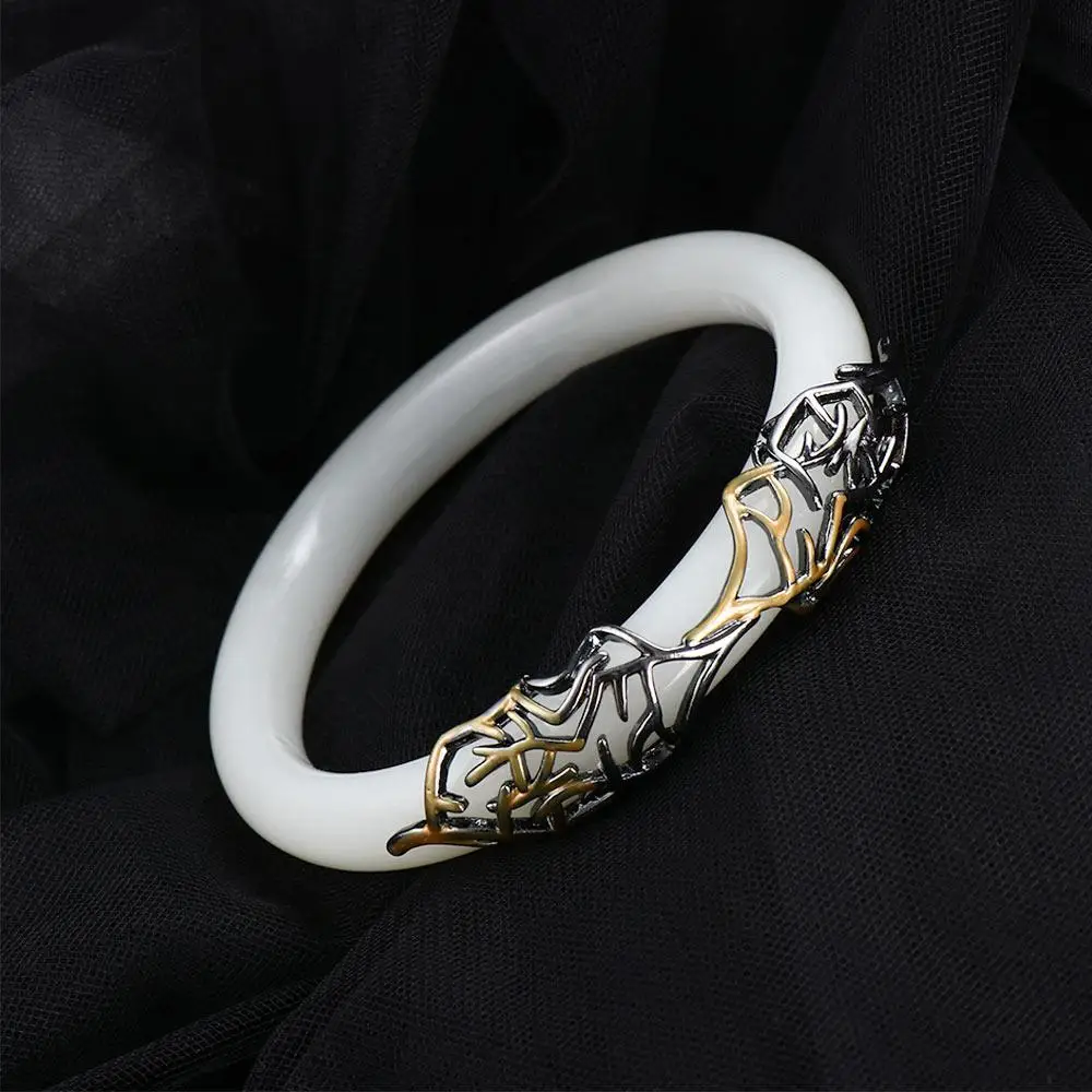 Hetian Jade Love Between Fairy and Devil Hand Jewerly For Girls Korean Bangles Moon Wristbands Women Chinese Bracelets