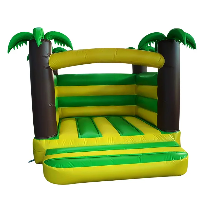Customized new small inflatable castle children's inflatable trampoline inflatable slide naughty castle square park jumping bed