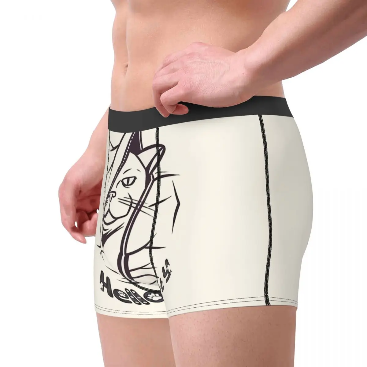 Creative Interesting Design Cat Coming Out Of A Zipper Underpants Homme Pants Men's Underwear Comfortable Shorts Boxer Briefs