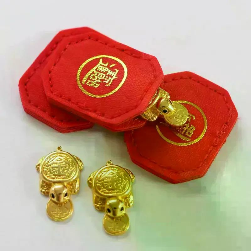 Fengshui Lucky Turtle Wallet Charm Money-biting Turtle Ornaments Decor For Longevity Protection & Financial Stability