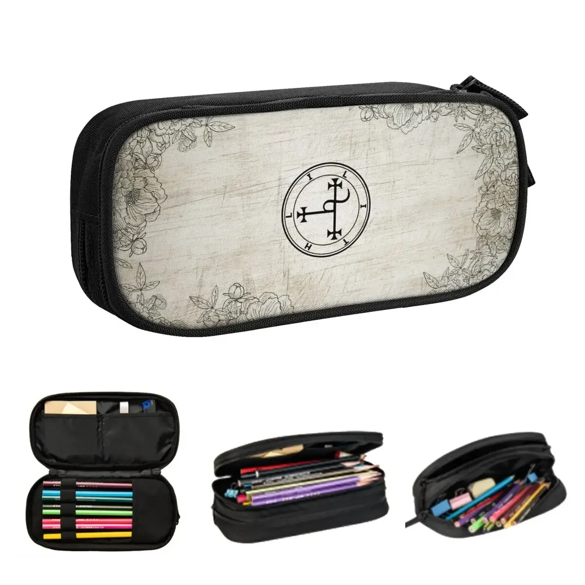 

Lilith Sigil Sigil Of Lilith Pencil Cases for Students Pen Box Pencil Bag Big Capacity Pencil Pouch Storage Stationery Supplies
