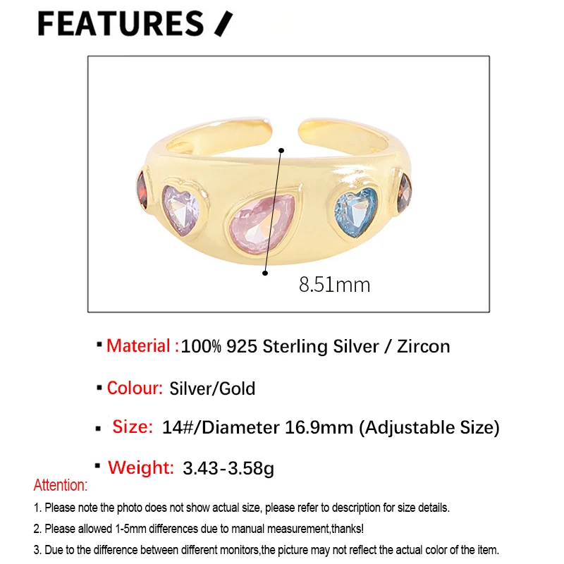 S'STEEL S925 Sterling Silver Zircon Resizable Rings For Women New In Gold Ringe Best Sellers 2023 Products Accessories Jewellery