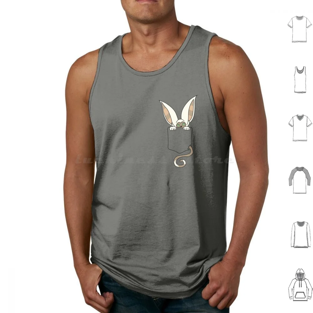 Momo In Pocket Tank Tops Print Cotton Momo Appa Aang The Last Airbender Katara Sokka Zuko Toph Atla Anime Fire Nation