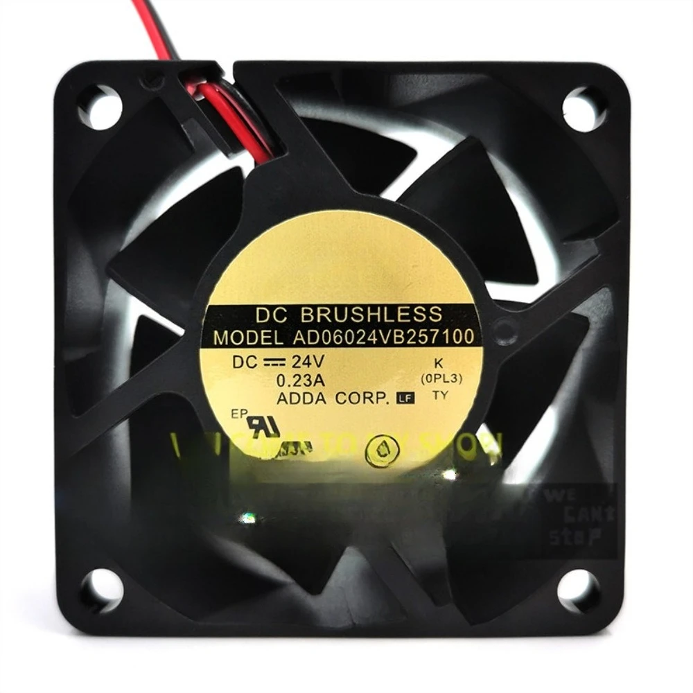 6CM High Air Volume Inverter Cooling Fan AD06024VB257100 For ADDA 24V 0.23A 6025 Industrial Vent Fan    (WS004)