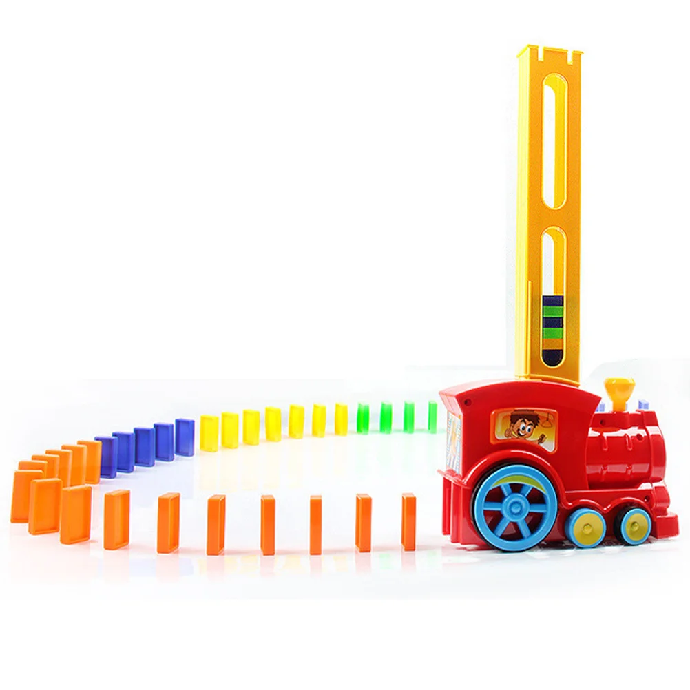 120pcs Electric Domino Train Wooden Building Blocks For Kids Educational Balance Game Set Creative Fun Learning Play Domino