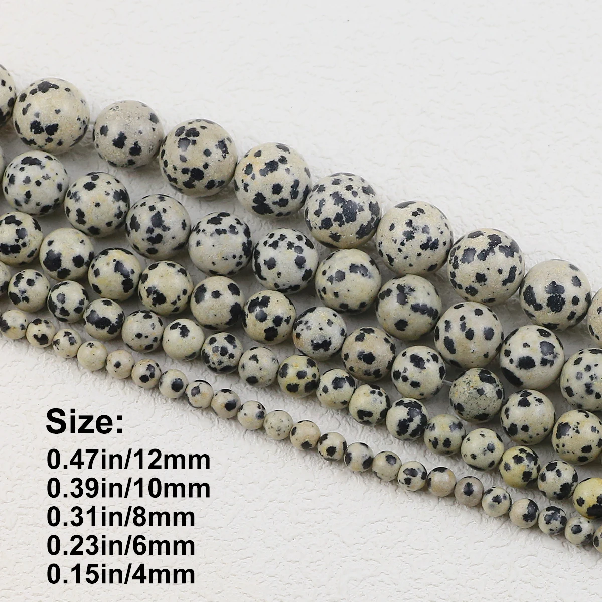 Natural Stone Spotted Dalmatian Printed Jasper Round Beads 15\