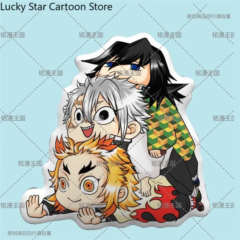 Kimetsu No Yaiba Shinazugawa Sanemi Rengoku Kyoujurou Anime nuevo peluches figura almohada sofá cojines dibujos animados estudiante siesta almohadas