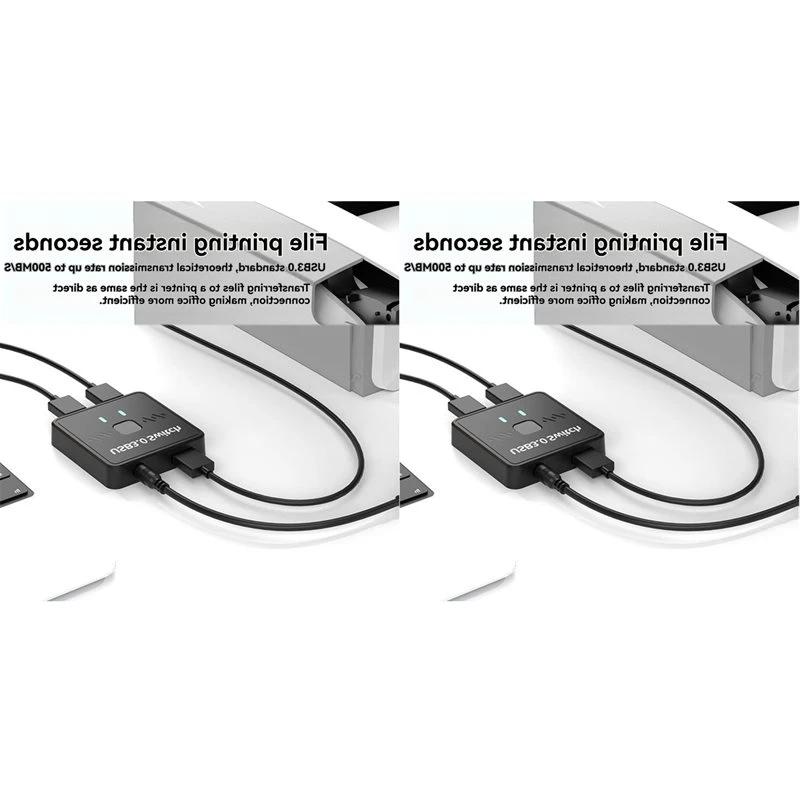 Commutateur partageur d'imprimante USB 3.0 AU61-2X 2 entrées 1 sortie pour 2 ordinateurs partageant 1 imprimante, clé USB, souris, clavier, disque dur externe, contrôleur