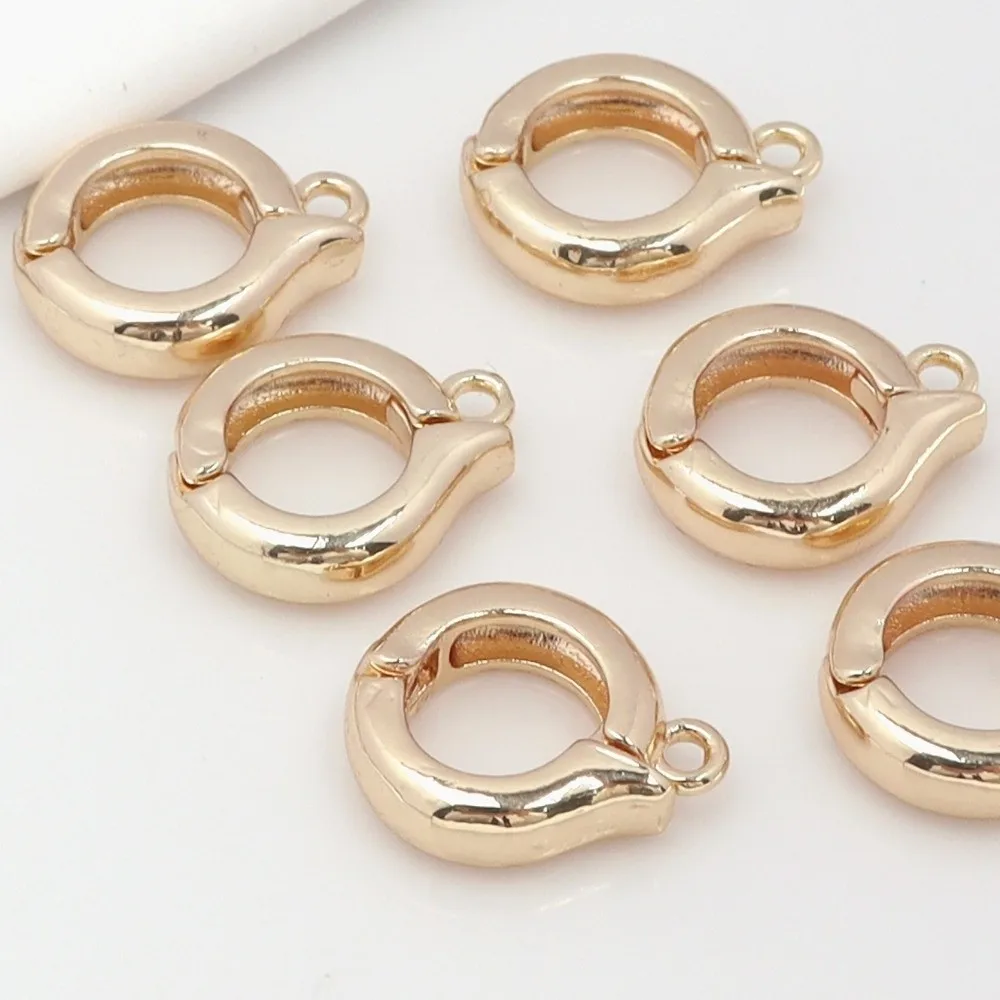 5pcs/set Convenient Brass Bail Clasp Connector Round Shape Multi-Functional Enhancer Bail Pendant Pendant Hook Clasp Key Ring