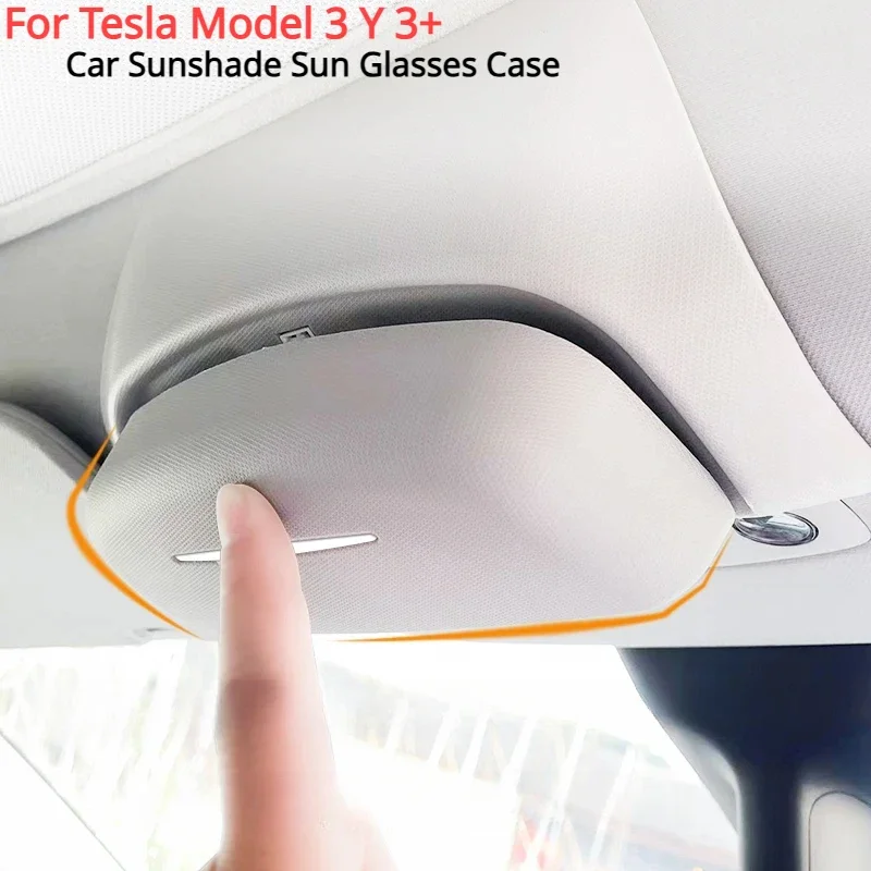 For Tesla Model 3 Y Model 3 Highland 2024 Organizer Glasses Box Holder Car Sun Visor Car Glasses Holder Case Glasses Storage Box