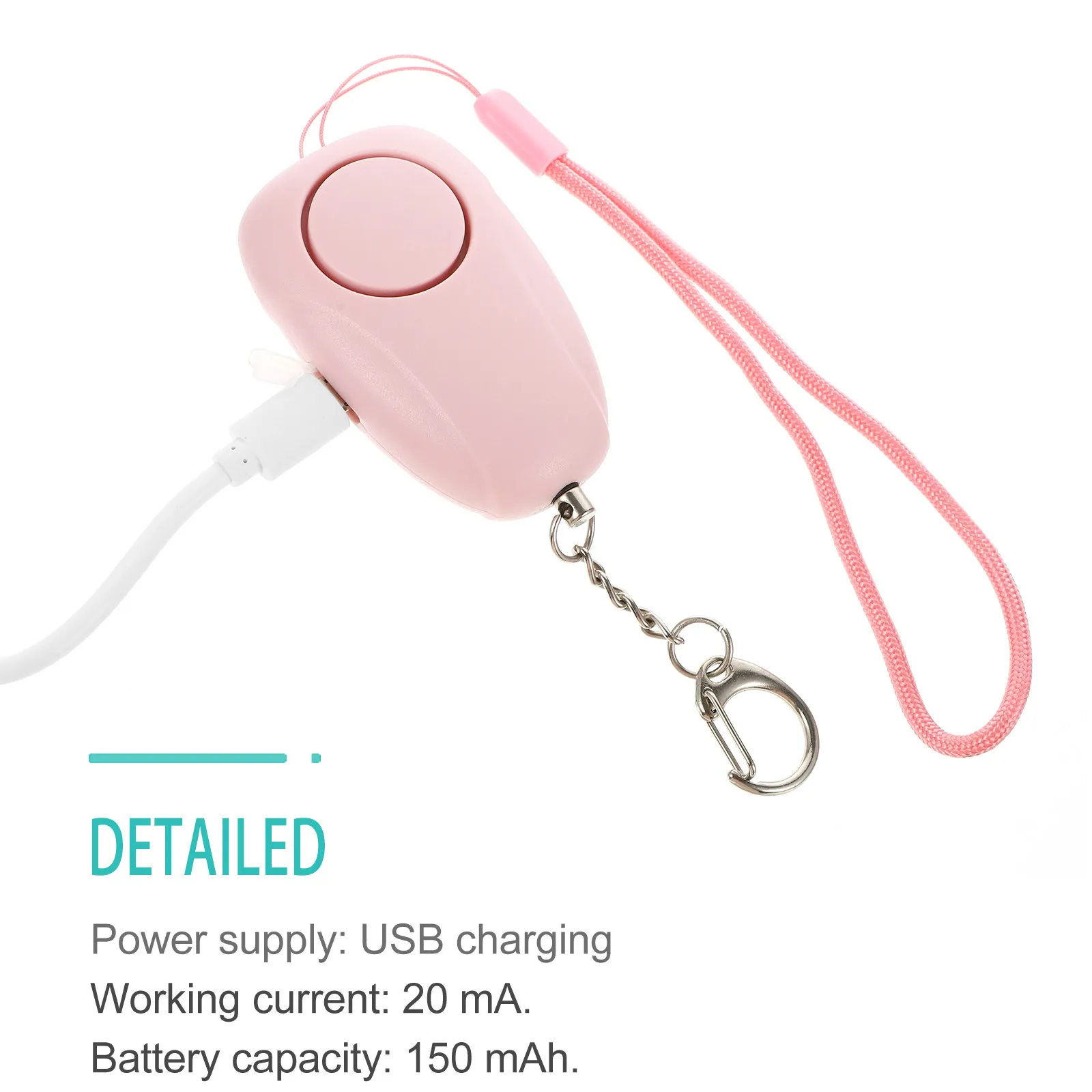 Compact 120Db Personal Emergency Alarm for Women Safety Alarm with LED Light for Outdoor Use Night Running Hiking Camping