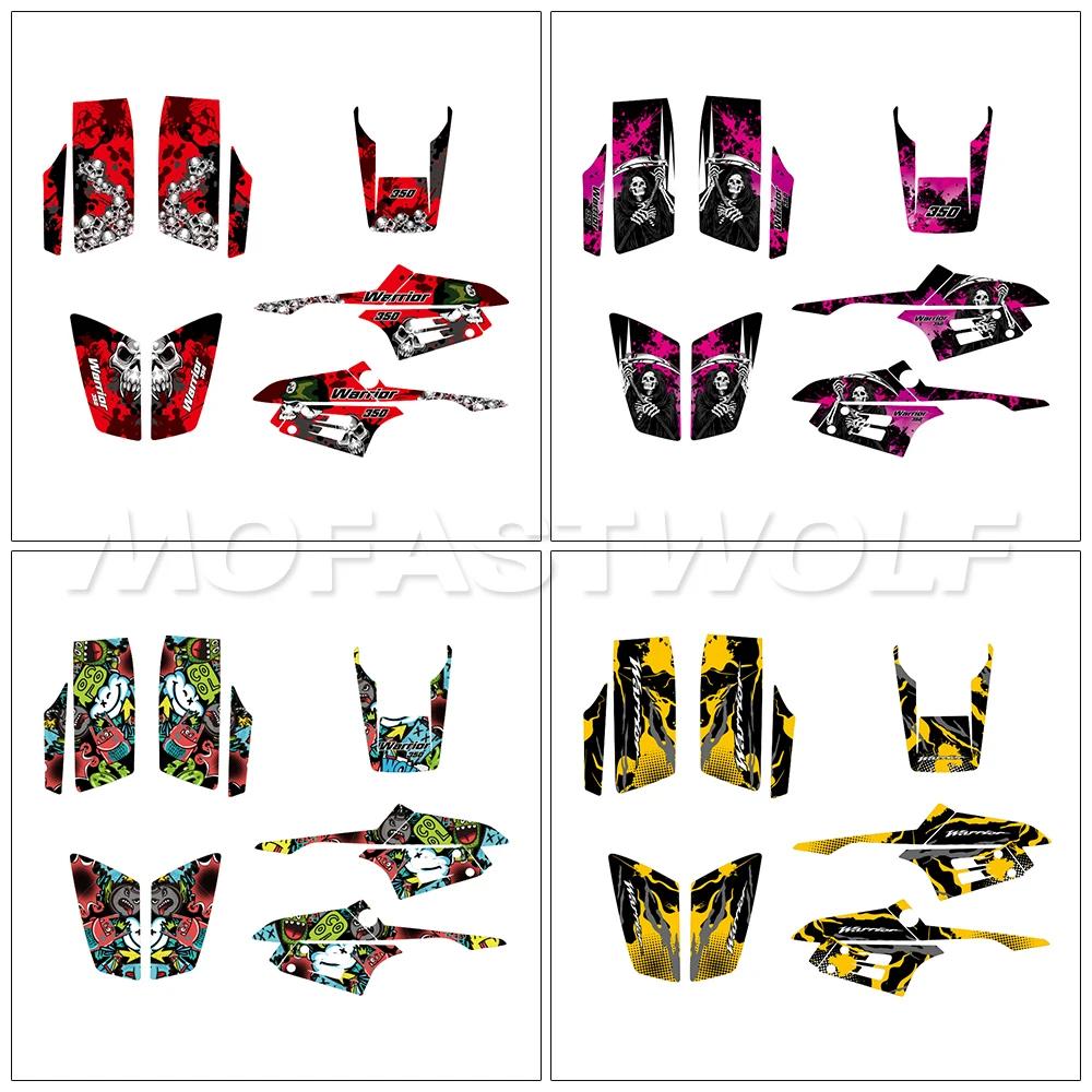 ATV مجموعة الرسم الكامل الشارات ملصقات خلفية صالح لياماها المحارب 350 YFM350X 1987- 2004 2000 2001 2002 2003 #2