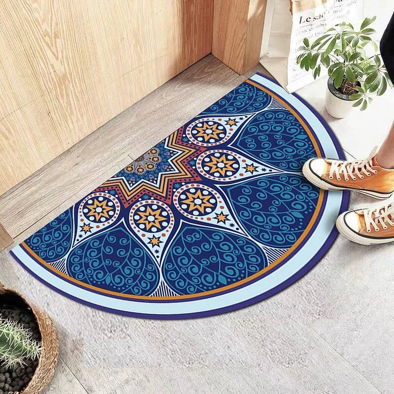 

Entrance Doormat Anti-slip and Wear-resistant Carpet European Style Rug Semicircle Outdoor Entrance Floor Mat Home Decor Carpets