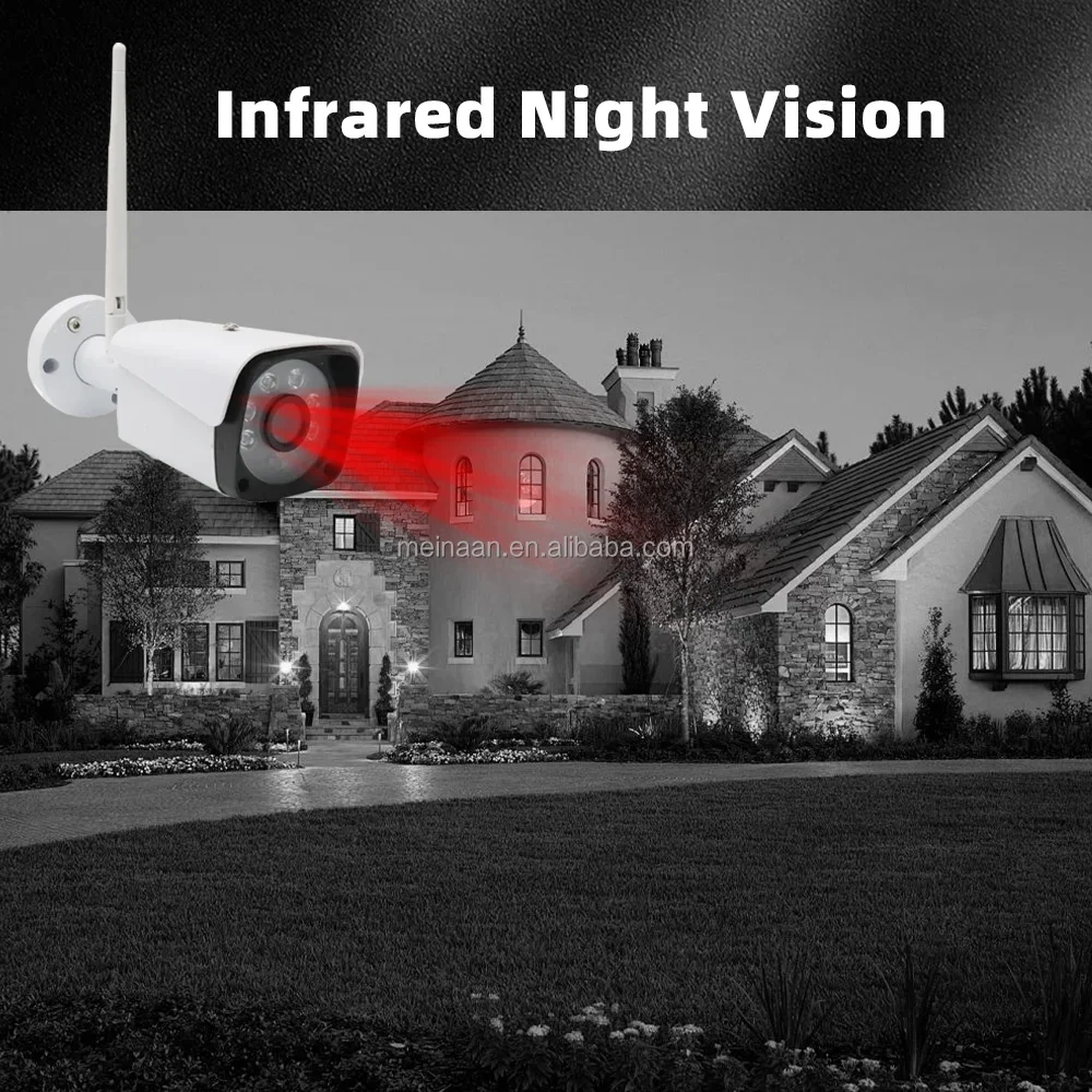 4CH 3MP Wireless WiFi Touchscreen LCD NVR Sistema di telecamere di sorveglianza Sistema di telecamere CCTV di sicurezza wireless Tuya Smartlife esterno