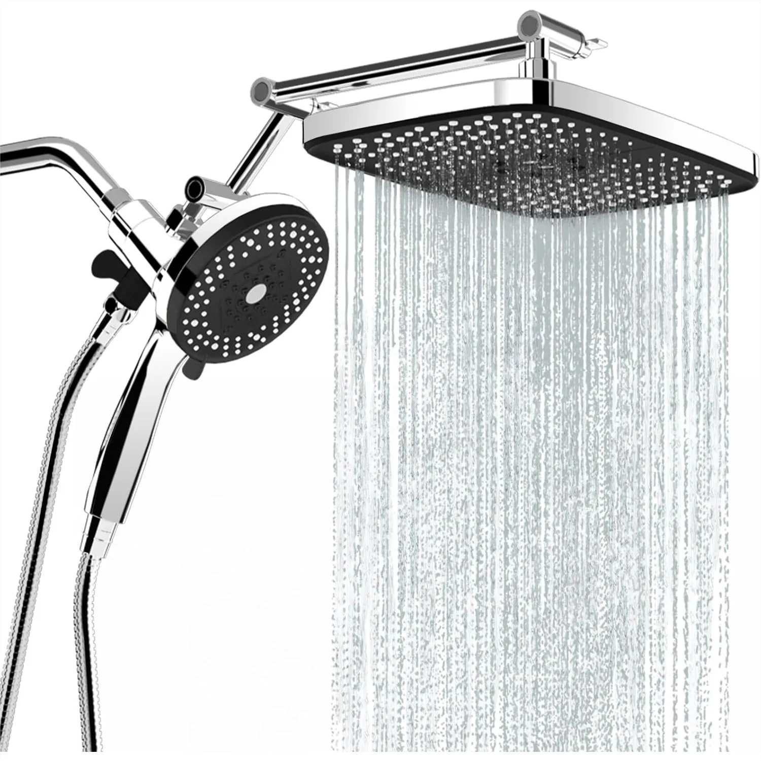 

Rain Shower Head with Handheld Spray Combo, High Pressure Filtered Handheld Shower Head with 10-Spray, 10" Adjustable Bar, 71"