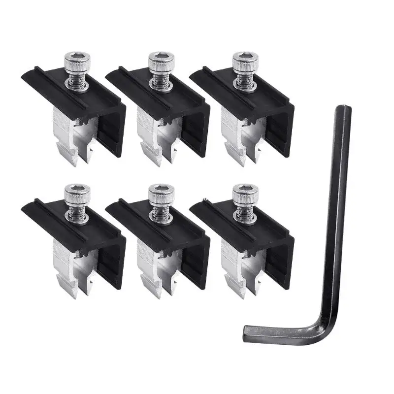 6 stuks zonnepaneelmontageklemmen paneelbeugel aluminium montageaccessoires