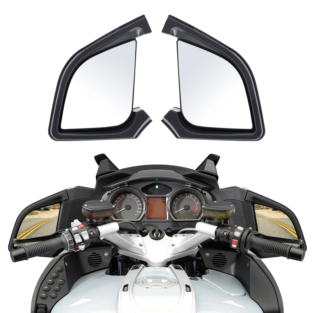 

Left+Right Motorcycle Rear View Side Mirrors For BMW R1200RT R1200 RT 2005-2012 2011 2010 2009 2008 2007 2006 Motorbike