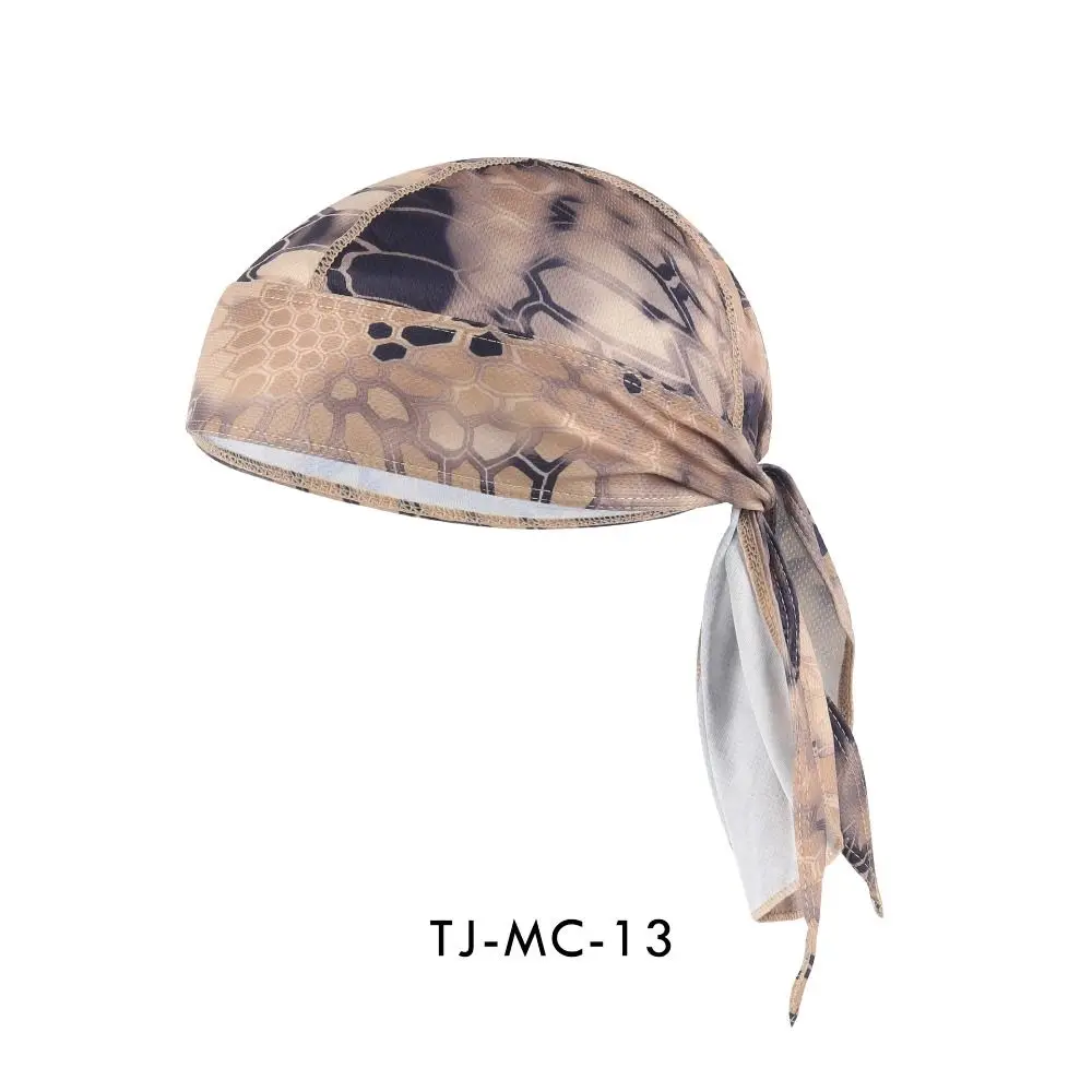Head Scarf Sweat Breathable Cycling Cap Sunscreen Quick Dry Bicycle Helmet Liner Adjustable Printing Pirate Cap Sport