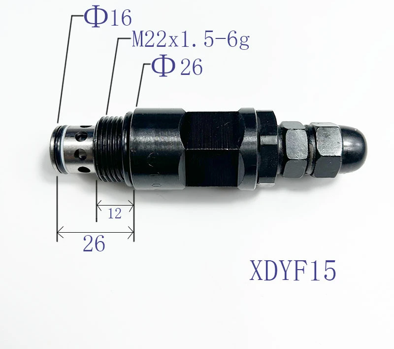 Threaded plug-in pilot operated one-way overflow valves XDYF15-02, XDYF15-01