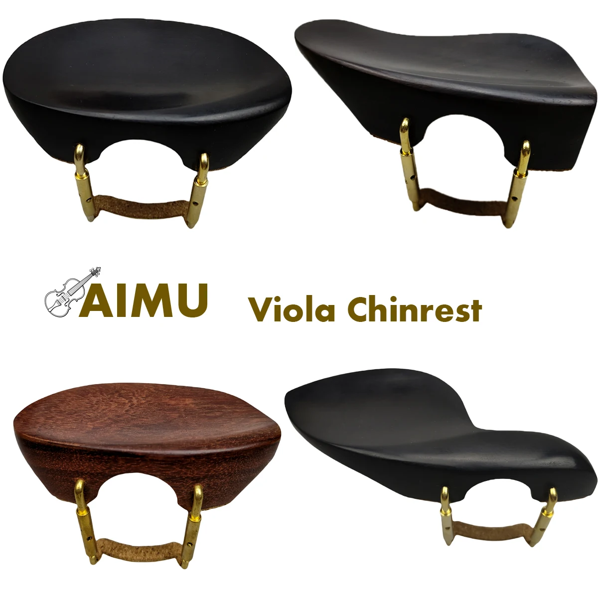 Right/Left Hand Viola Chinrest With Clamp,Ebony Rosewood Viola Chin Rest With Breaket