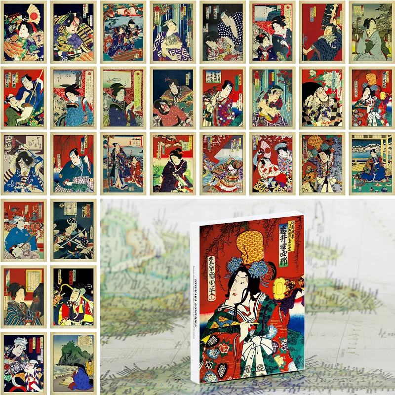 Toyohara Kunichika Ukiyo-e Pos - Scrapbooking ulasan dan harga