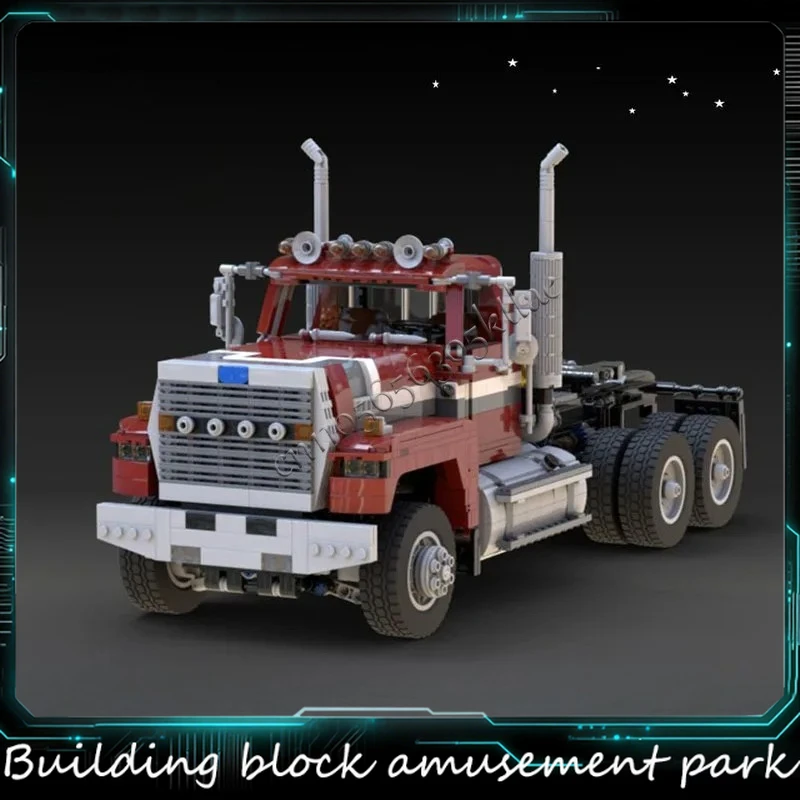 

Hot 2208 PCS MOC City Engineering Red Vintage Semi Trailer Truck Model Technology Building Blocks Creative Toys Christmas Gifts