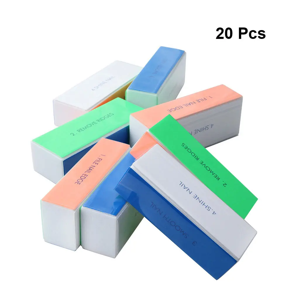 20Pcs Nail Buffer Block -Sided Multi-Functional File Polishing Grinding Tool for Natural False Nails Nail Extensions