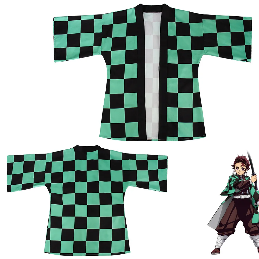 Disfraz de Anime para hombres y mujeres, Kimonos Kochou Shinobu, Haori Kimetsu No Yaiba, Kamado Tanjirou, disfraz familiar de verano