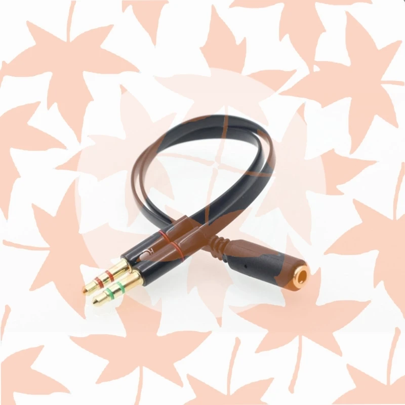 Earphone Adapter Headphone Splitter Audio 3.5mm Female To 2 Male Jack Mic Y Splitter Headset To Laptop PC Adapter Aux Cable C6
