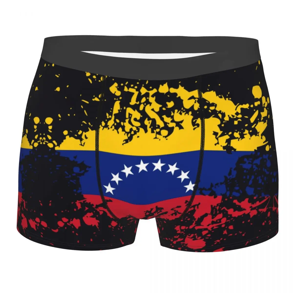 Custom Venezuela Flag Ink Splatter Underwear Printed Bolivarian Republic of Venezuela Boxer Shorts Panties Breathable Underpants