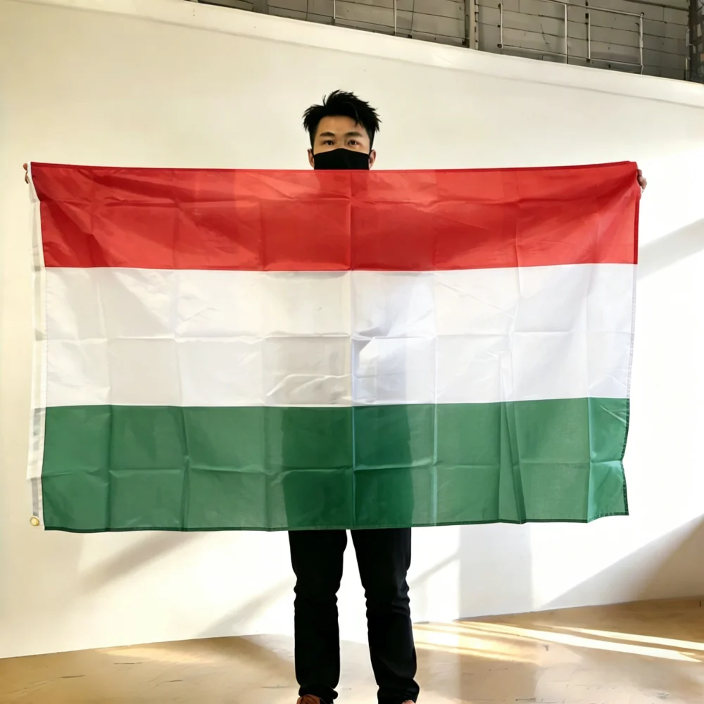 FlagGo Hungary Flag 150x90cm 3x5 FT Red White Green Horizontal Stripes Polyester Double Stitched Outdoor Indoor Decoration