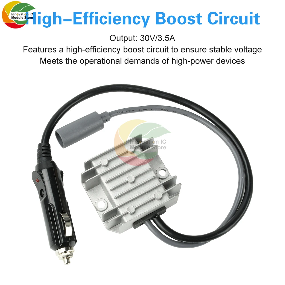 DC12V/24V to 30V 3.5A Mini DC Step-Up Converter with Cigarette Lighter Plug for RVs Boost Module