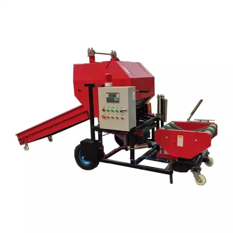 Applicable to baler straw crushing and baling film all-in-one machine automatic silage forage feed forage round baler