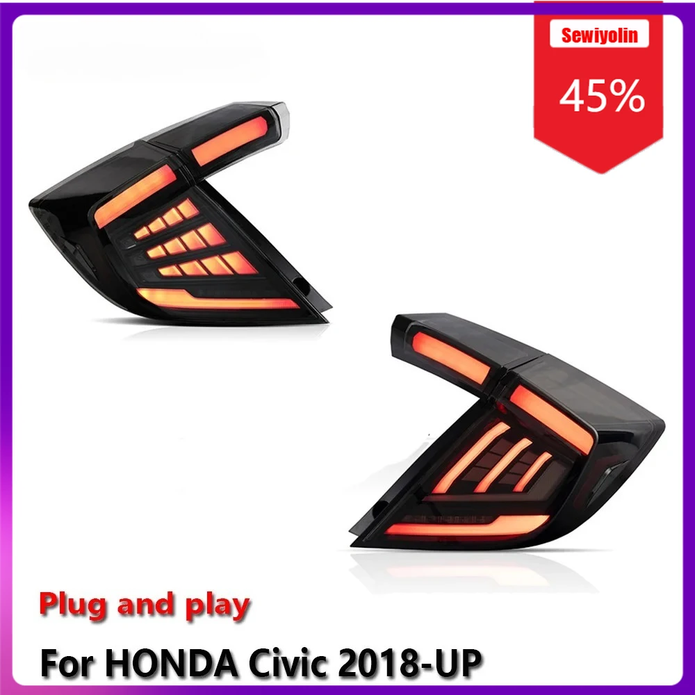 

Sewiyolin Car LED Lamp Tail Light Assemblies For HONDA Civic 2018-UP Auto Fog DRL Brake Turn Signal Lamp