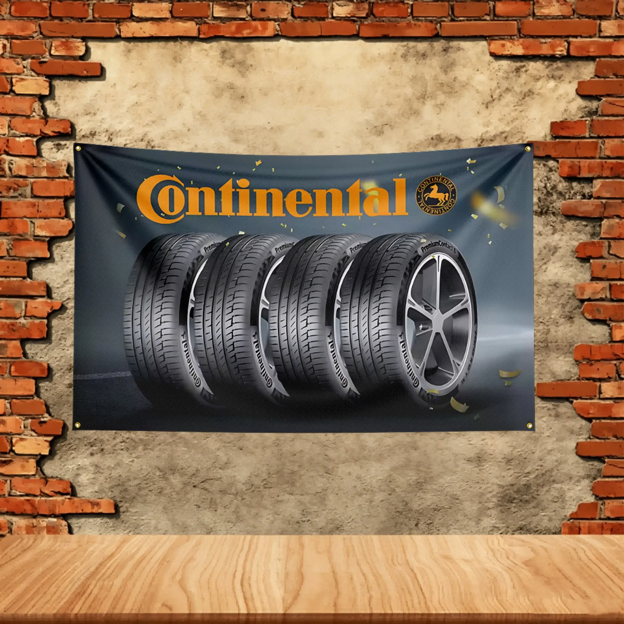 Car Parts Flag 3x5ft for Continental Tires Fans Banner Custom  Image Garage Bedroom Living Room Dorm Wall Hanging Decor Tapestry