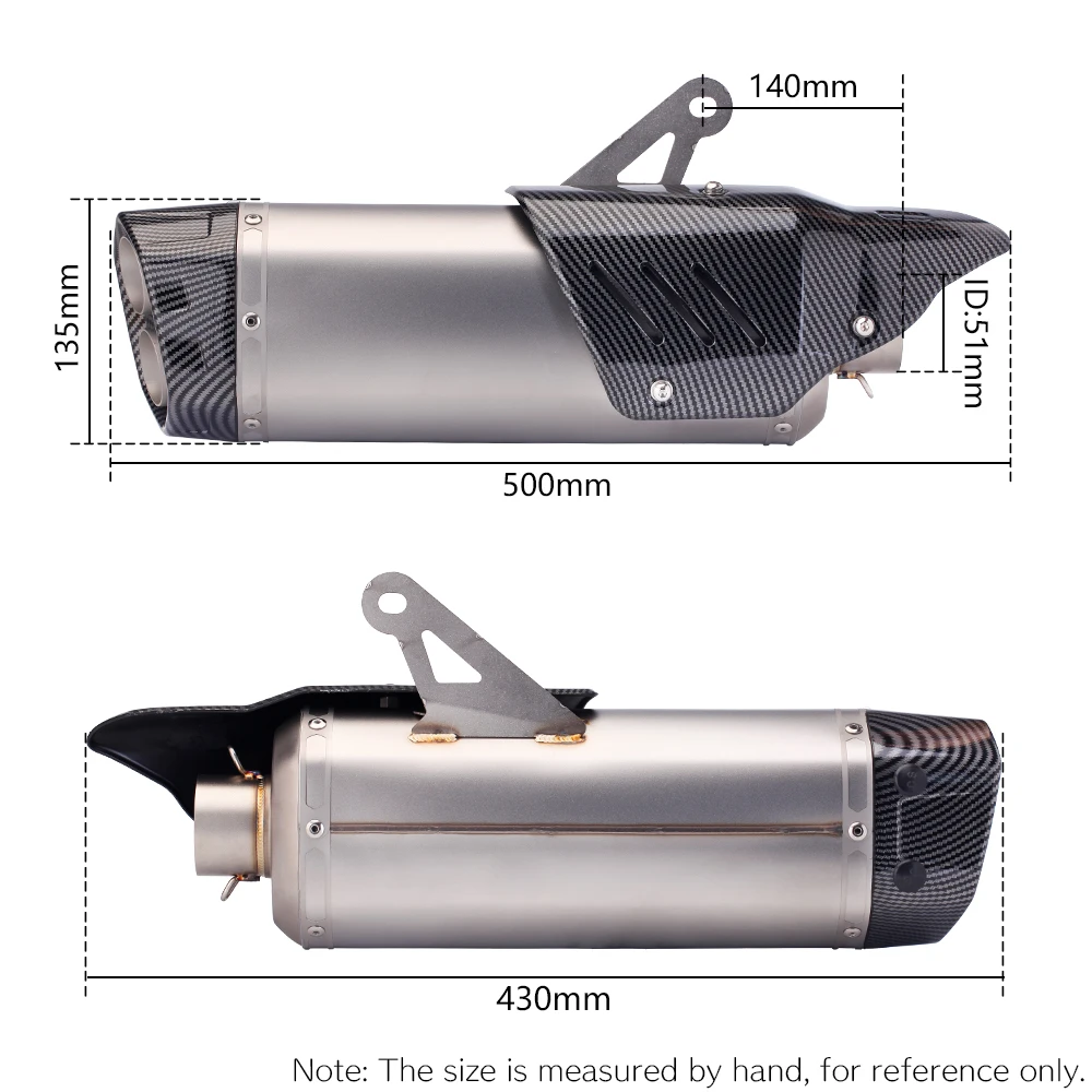 Universal Motorcycle Exhaust Muffler Pipe DB Killer Scooter For PCX Nmax CBR250 CB400 CBR250RR R3 R25 Z1000 Z800 51mm view 5
