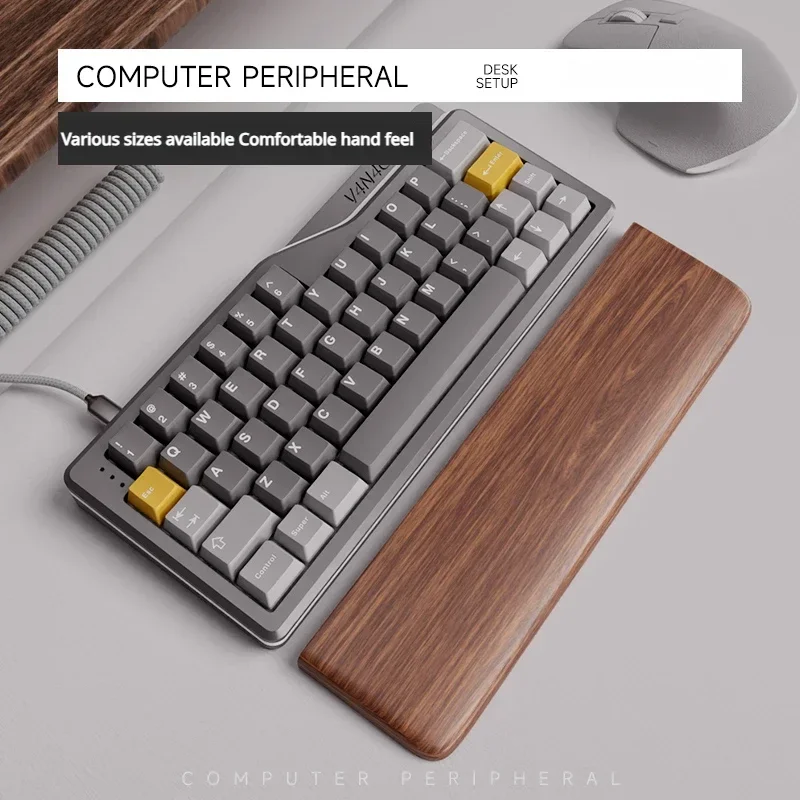 noz preta ergonomico mao resto custom wrist rest madeira acessorios de teclado mecanico 60 75 80 98 104key 01