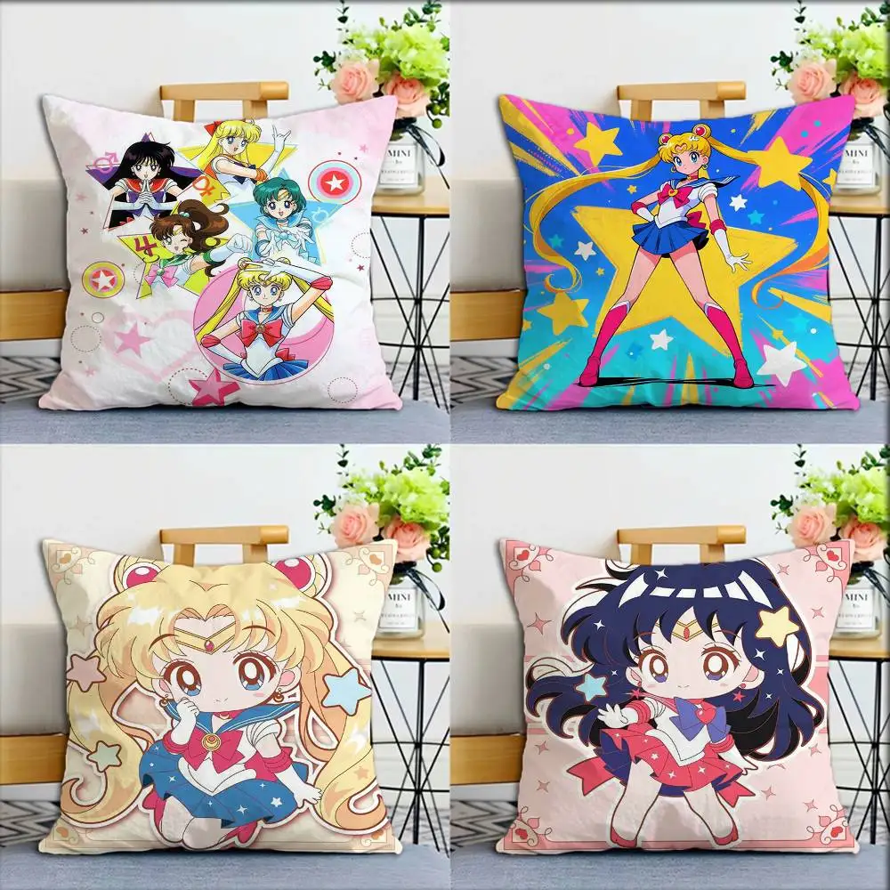 

Cute girls S-Sailors M-Moon-es World Various Sizes Square Pillow Case For Car Home Bedchamber Decor