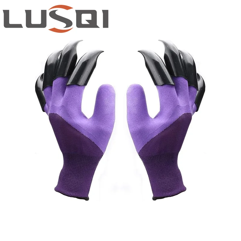 LUSQI 1PC Garden Gloves with Claws Gardening Work Gloves Waterproof Resistant Gloves for Digging Planting Weeding Seeding