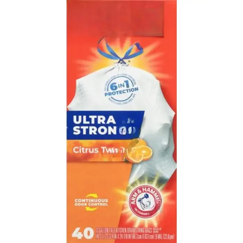 Ultra Strong Tall Kitchen Trash Bags, Citrus Twist Scent, 13 Gallon, 40 Count