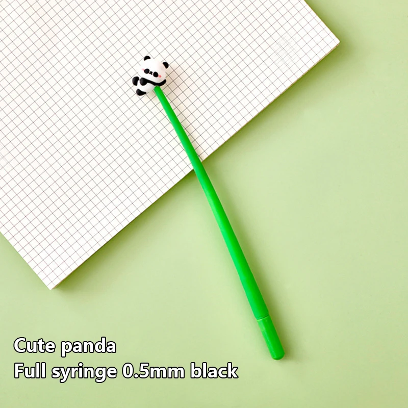 Pena Gel Panda lucu kartun Kawaii 0.5mm tinta hitam pena netral anak-anak alat tulis sekolah perlengkapan kantor pena tanda tangan