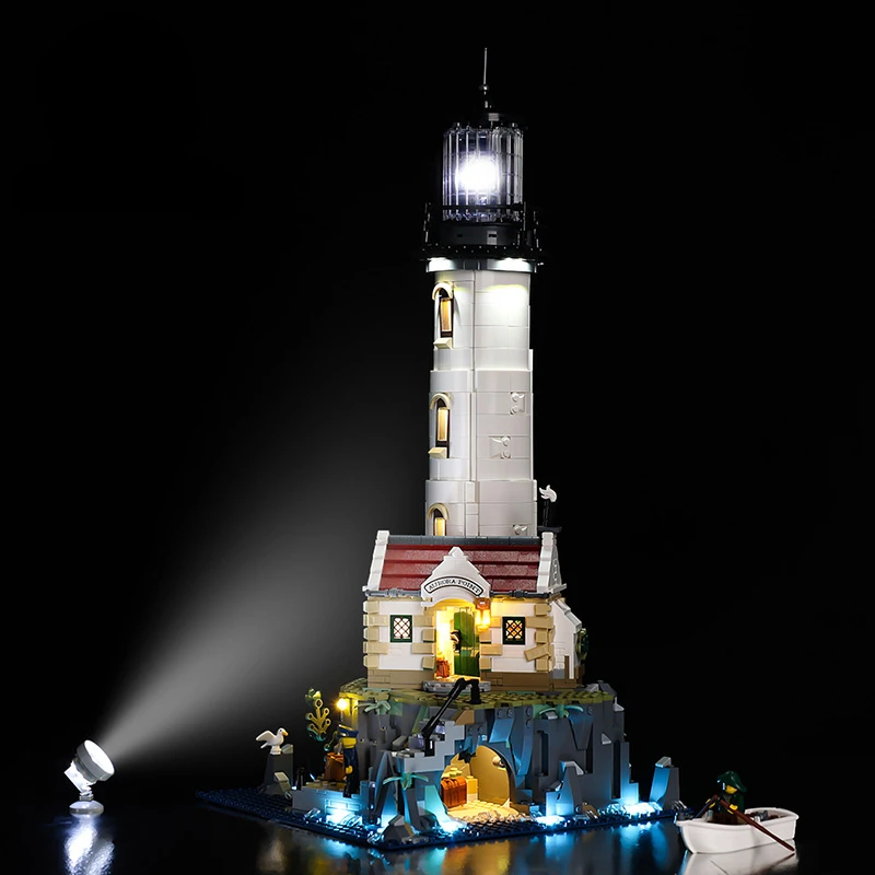 Kit de luz LED para farol motorizado, blocos de construção, 21335 brinquedos, lâmpada, sem modelo, presentes