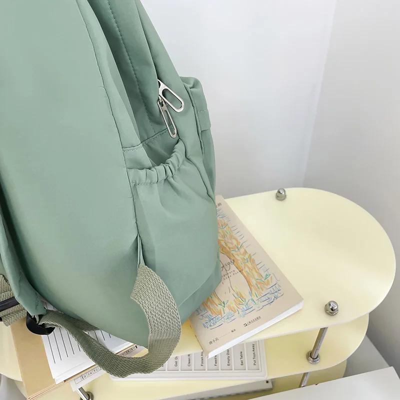 Sac à Dos d'École Étanche de Grande Capacité pour Femme, Cartable Solide avec Fermeture Éclair, Sacoche de Jour Décontractée pour Fille, Fourniture d'Étudiant