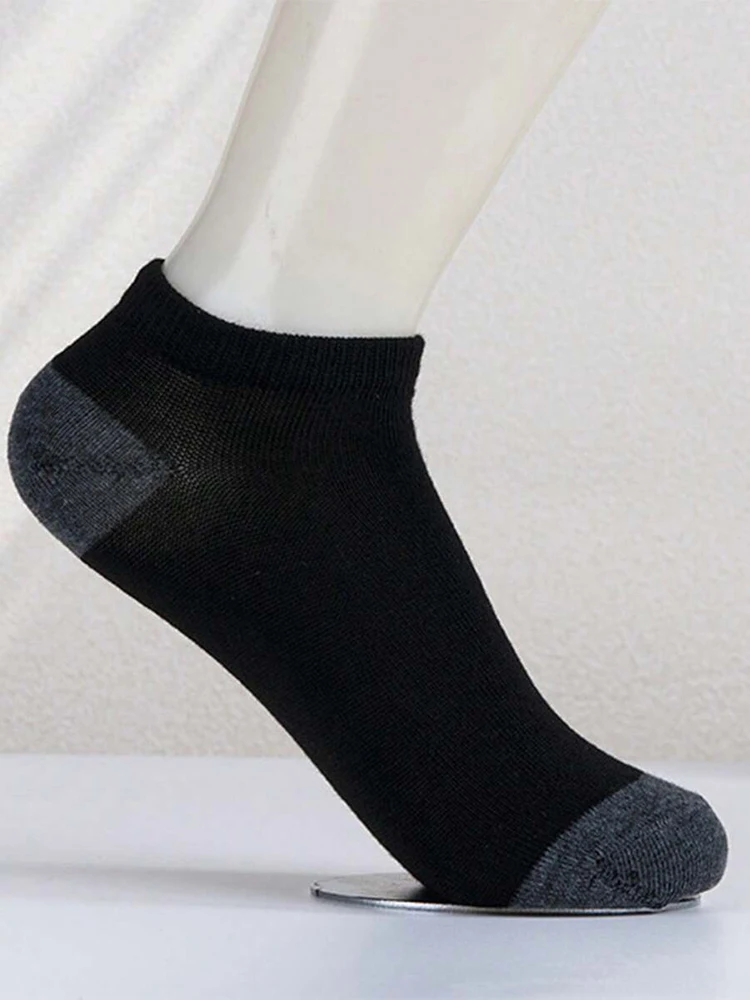 10 Pairs Women Ankle Socks Classic Fashionable Black White And Gray Color Matching Comfortable Breathable Sweat Absorbing Socks