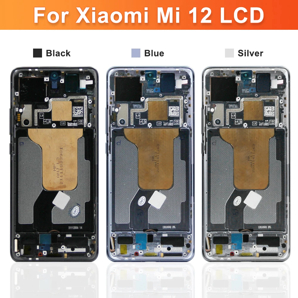 100% NEW 6.28\'\' For Original For Xiaomi mi 12 LCD Display Panel Glass Touch Screen Digitizer For Xiaomi mi 12X Screen With Frame