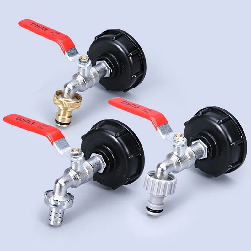 Garden IBC Tank Adapter S60*6 Coarse Thread to 1/2'' 3/4'' Connector Replacement Valve Home Valve Fittings Hose Connector Faucet