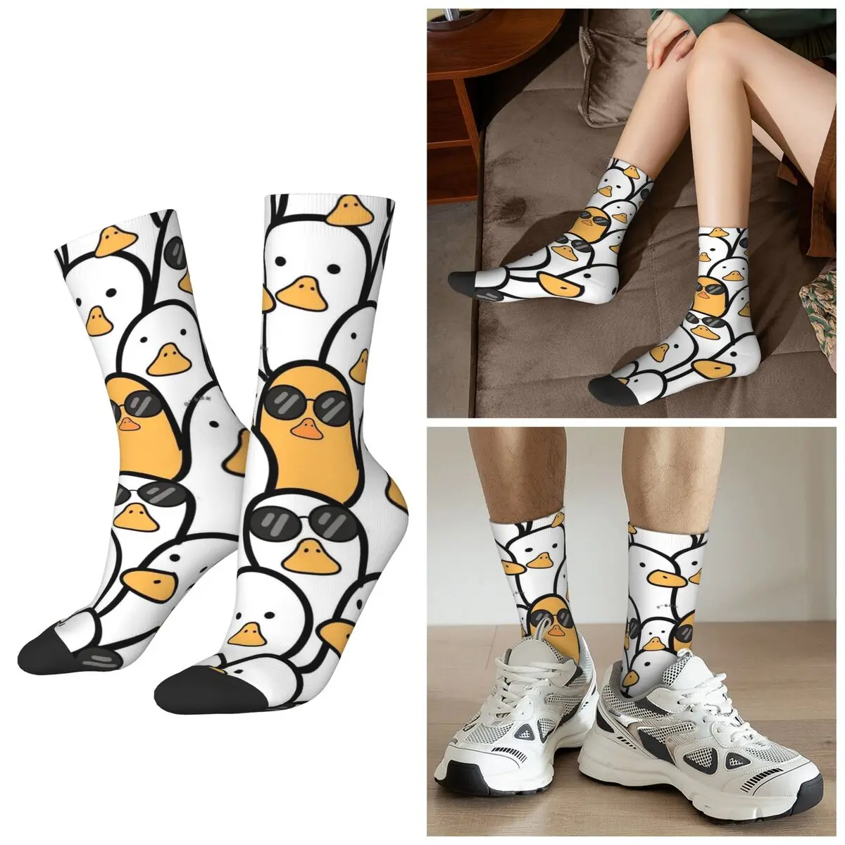 

Всесезонные милые носки с рисунком утки, носки в стиле Харадзюку, чулки в стиле хип-хоп для мужчин и женщин, рождественские подарки