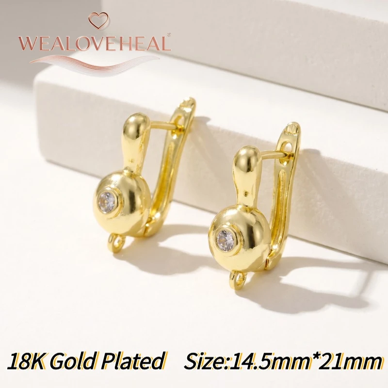 schmuckherstellung zubehör，18K Vergoldete Messing-Ohrringverschlüsse, Zirkonia-Ohrringhaken, DIY-Schmuckherstellungszubehör für Handgemachte Ohrringe – Detail 20