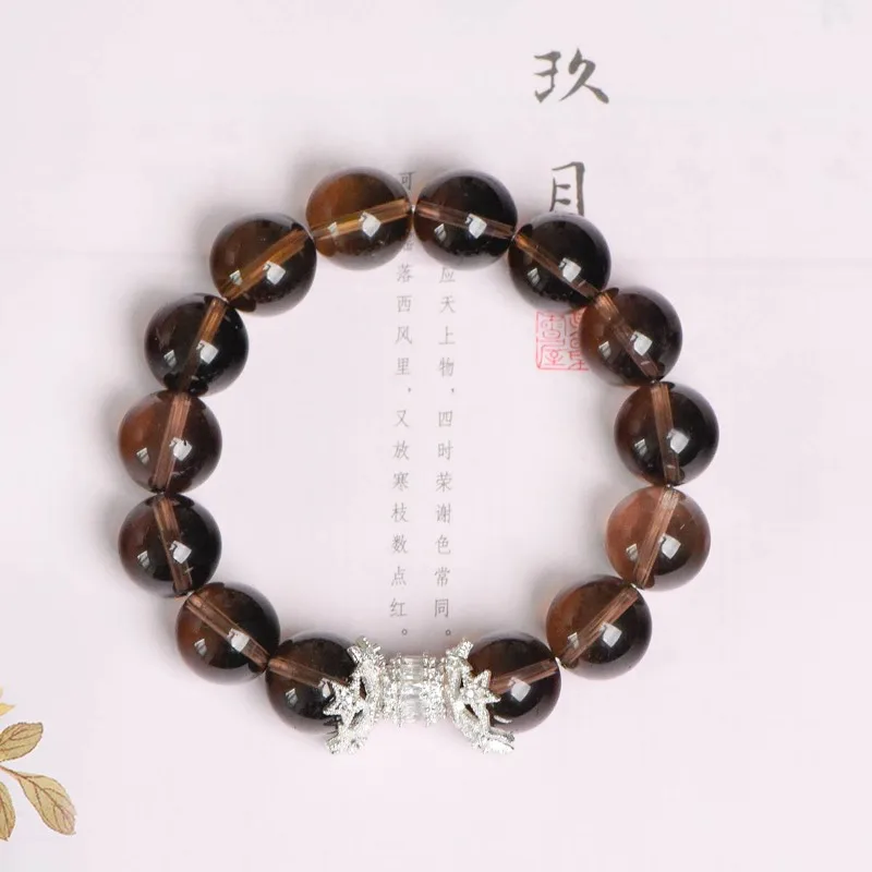 Natural Smoky Quartz Bracelet for woman and man- Smoky Quartz Energy Protection, Balances Emotions, Boosts Stamina